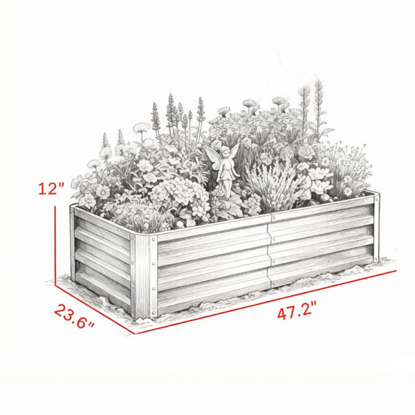 4inch X 2inch X 1inch Galvanized Raised Garden Bed For Patio Herb Gardening - Image 4