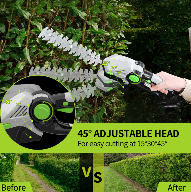 Cordless Hedge Trimmer 2 in 1 Electric Handheld Grass Shears With 21V 2.0 - Image 5