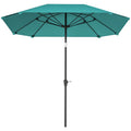 7.6FT Aluminum Patio Umbrella Parasol 8 Ribs Outdoor Market Umbrella with