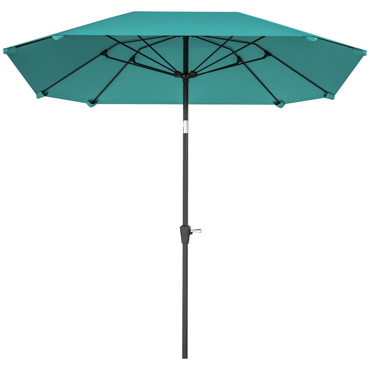 7.6FT Aluminum Patio Umbrella Parasol 8 Ribs Outdoor Market Umbrella with