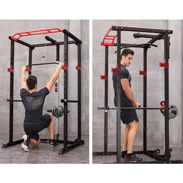 Power Cage Squat Rack Stands Gym Equipment 1000 Pound Capacity Exercise Olympic - Image 3