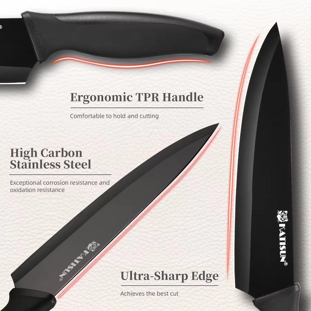 15 Piece Color Coded Kitchen Knife Set With High Carbon Chef Knives Ergonomic - Image 3