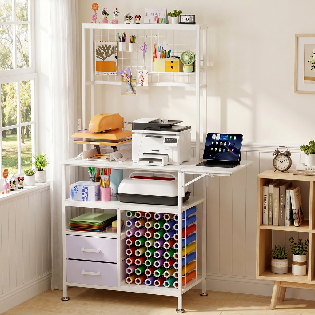 Large Foldable Heat Press Table With Storage Pegboard And Hooks Heat Press - Image 2