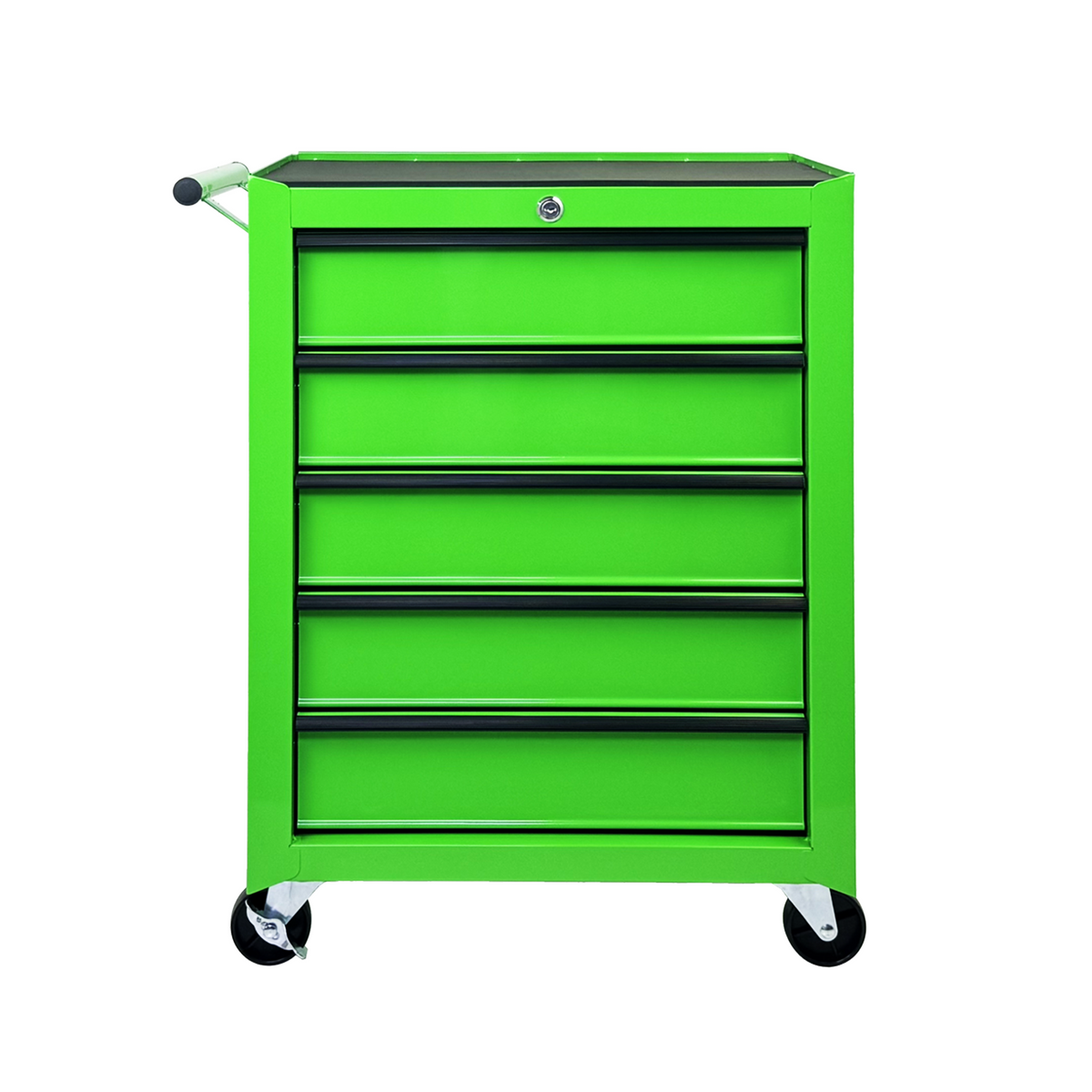 20-Inch Rolling Metal Tool Chest 5 Drawers Green Steel Garage Cabinet - Main Front View