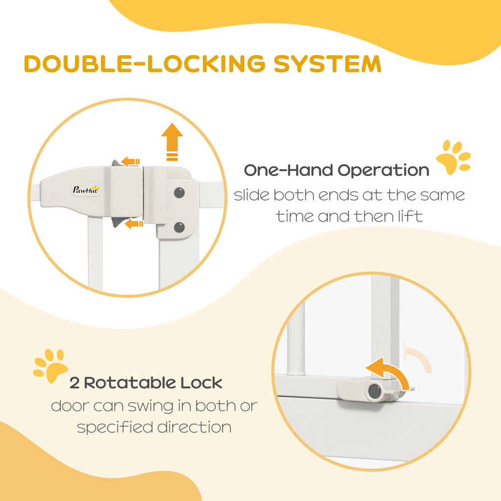 Extra Tall Dog Gate with Door Pressure Fit Auto Close Double Locking for