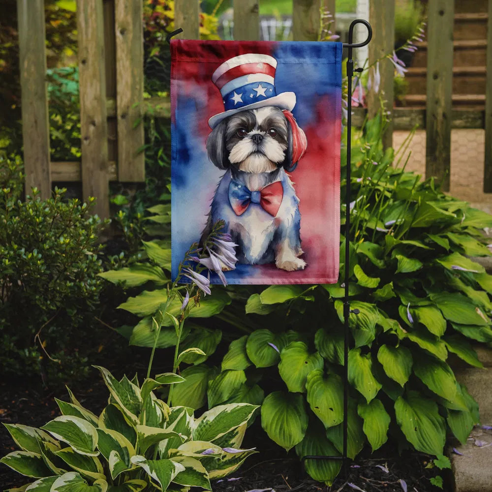 Shih Tzu Patriotic American Garden Flag Mailbox Flag Decorative Yard Flag