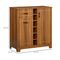 Retro Wine Cabinet For Bottles Rack Sideboard Serving Bar With Glass Holders - Image 4
