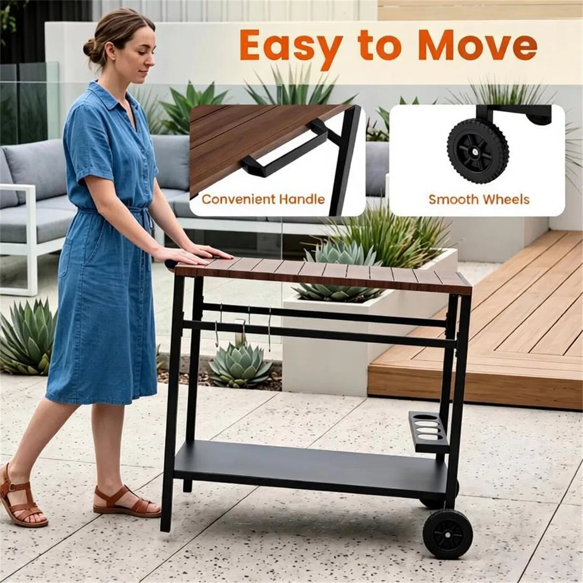 stainless steel outdoor grill prep table with cabinet product view 4
