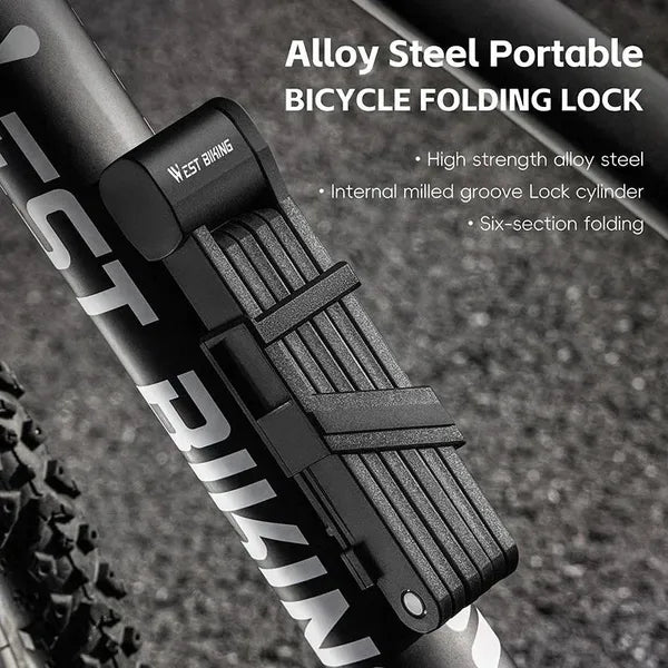 Bicycle Folding Lock 2 Keys 87cm High Security Alloy Steel Lock For MTB Road - Image 4