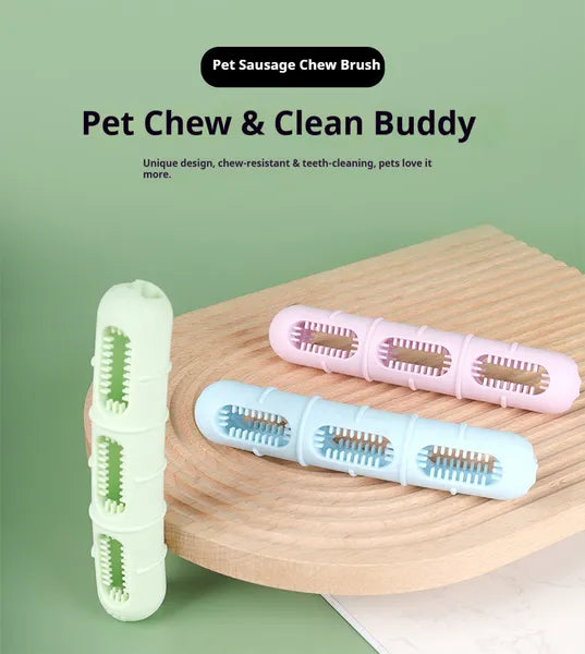 DOG Chew Toys For Teeth Cleaning Pet Sausage Chew Brush Pet Chew & Clean Buddy - Image 2