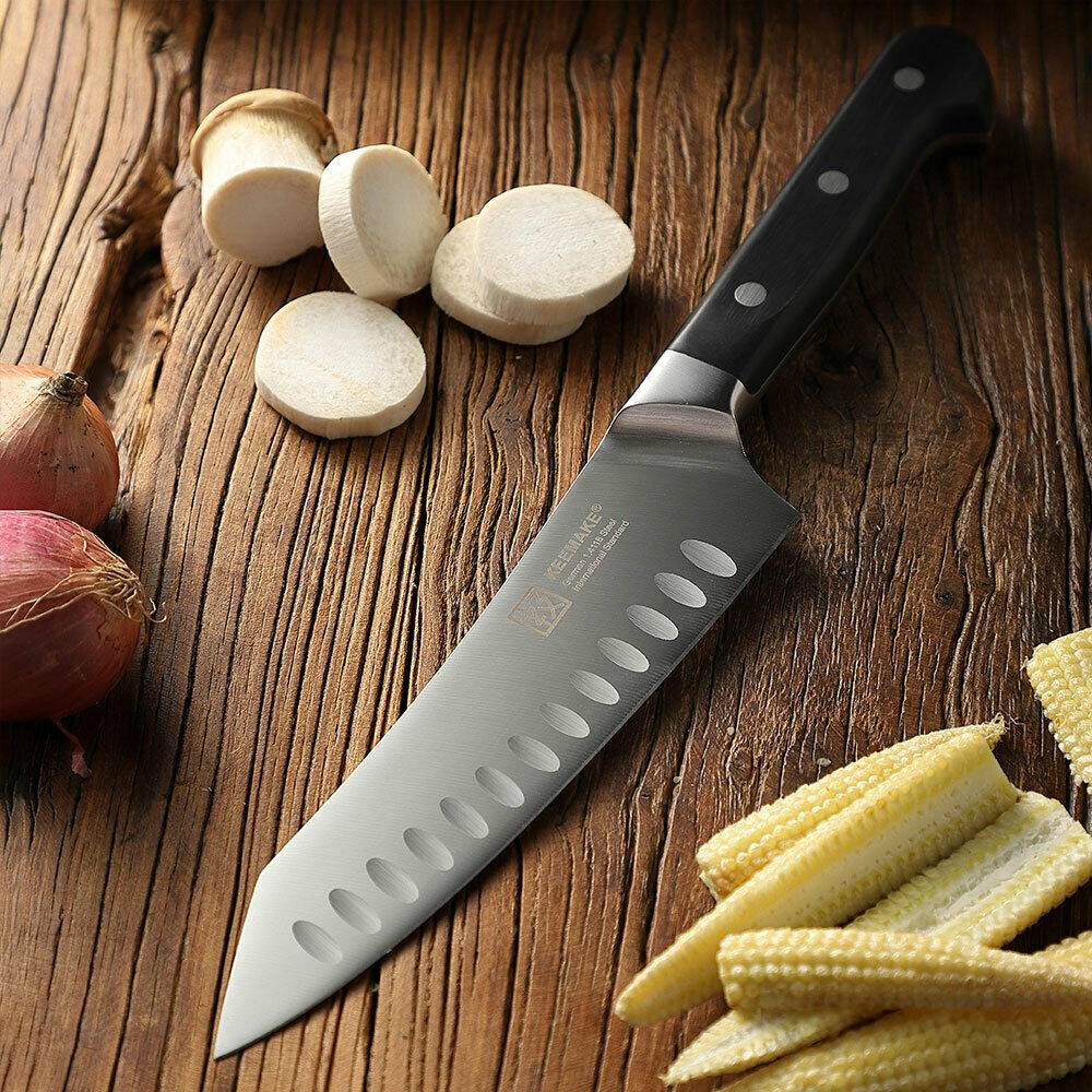 2Pcs Chef Knife Set Stainless Steel Kitchen Shears Scissor Cutlery Slicing Gift - Image 5