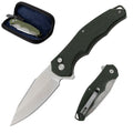 Folding Knife OD Green G10 Handle Pocket Knife 14C28N Steel Thumb Stud Outdoor