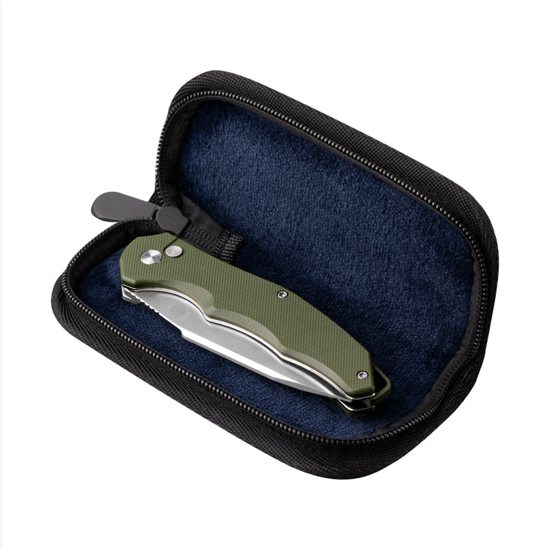Folding Knife OD Green G10 Handle Pocket Knife 14C28N Steel Thumb Stud Outdoor - Image 4