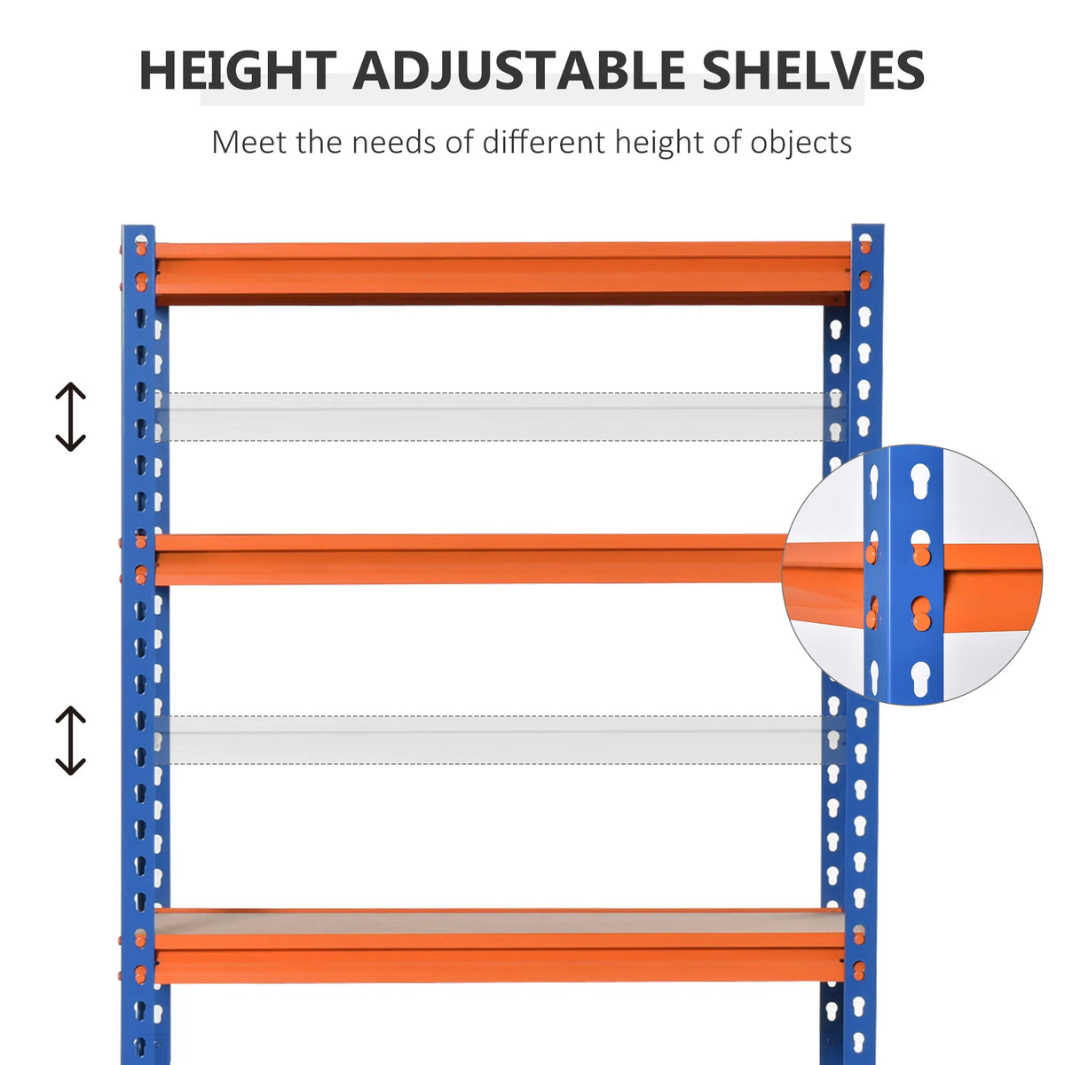 Sturdy Storage Solution: Heavy Duty 5 Tier Adjustable Metal Shelf for Garage Workshop - Image 2