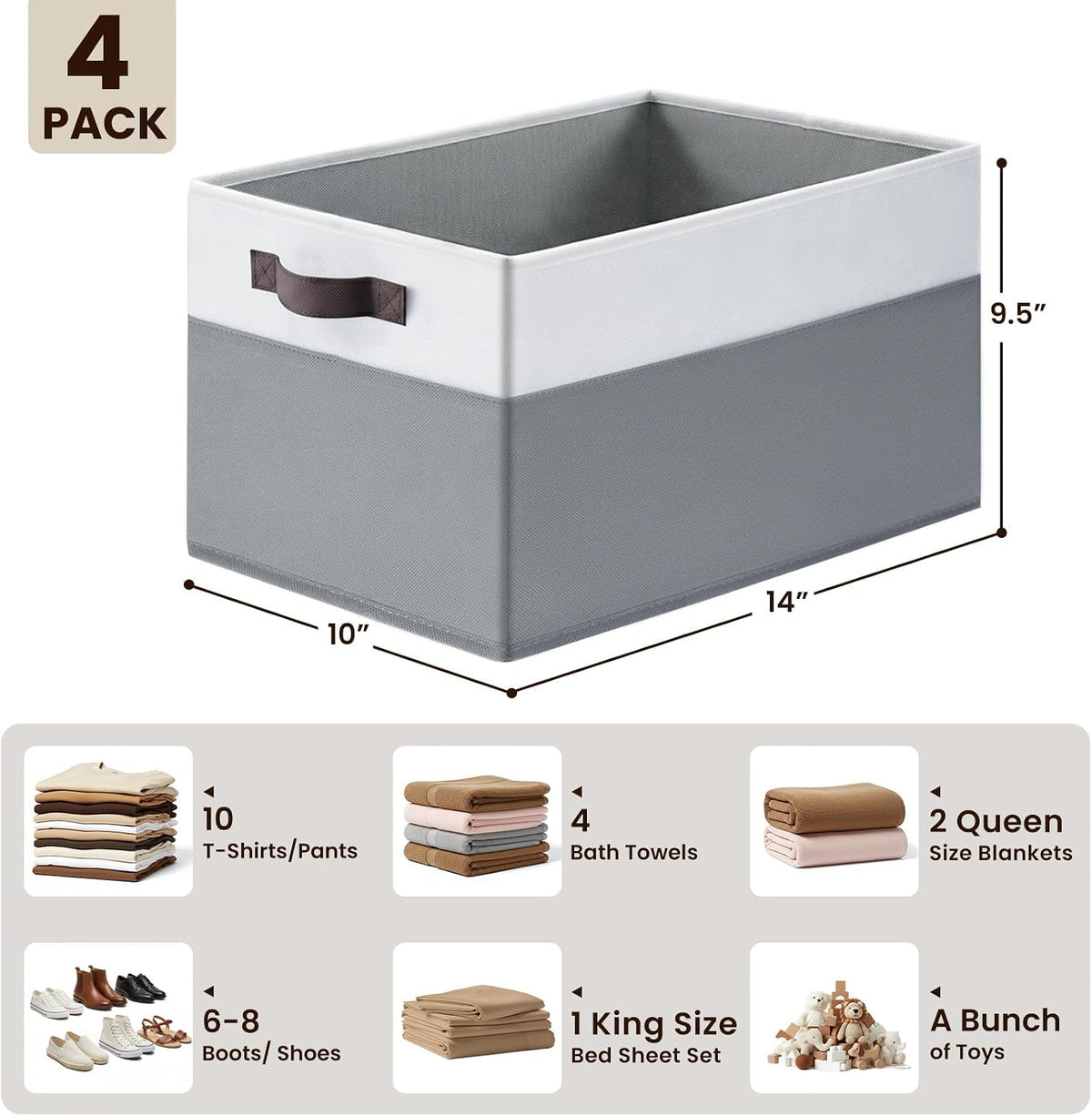 pack large closet storage baskets dimensions and features