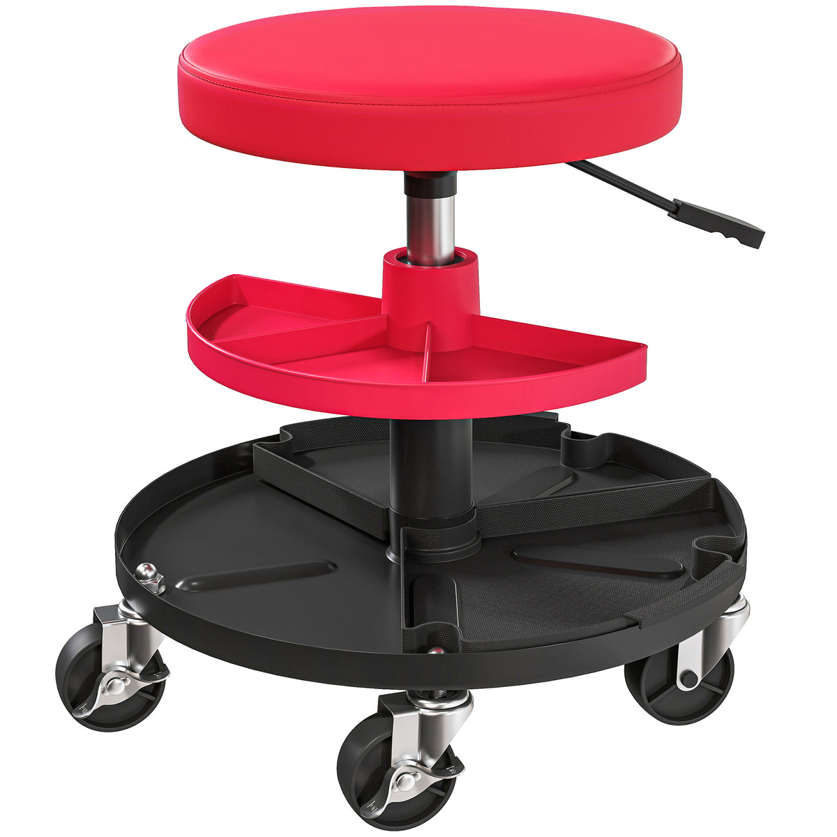 Rolling Mechanic Stool 135kg Capacity Workshop Stool 360° Swivel Roller