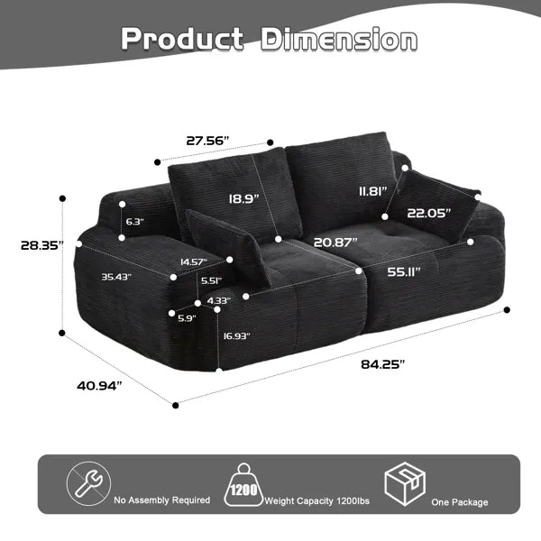 Modern Memory Foam Compressed Sofa 2 Seater Large Sectional Couches for Living - Image 4