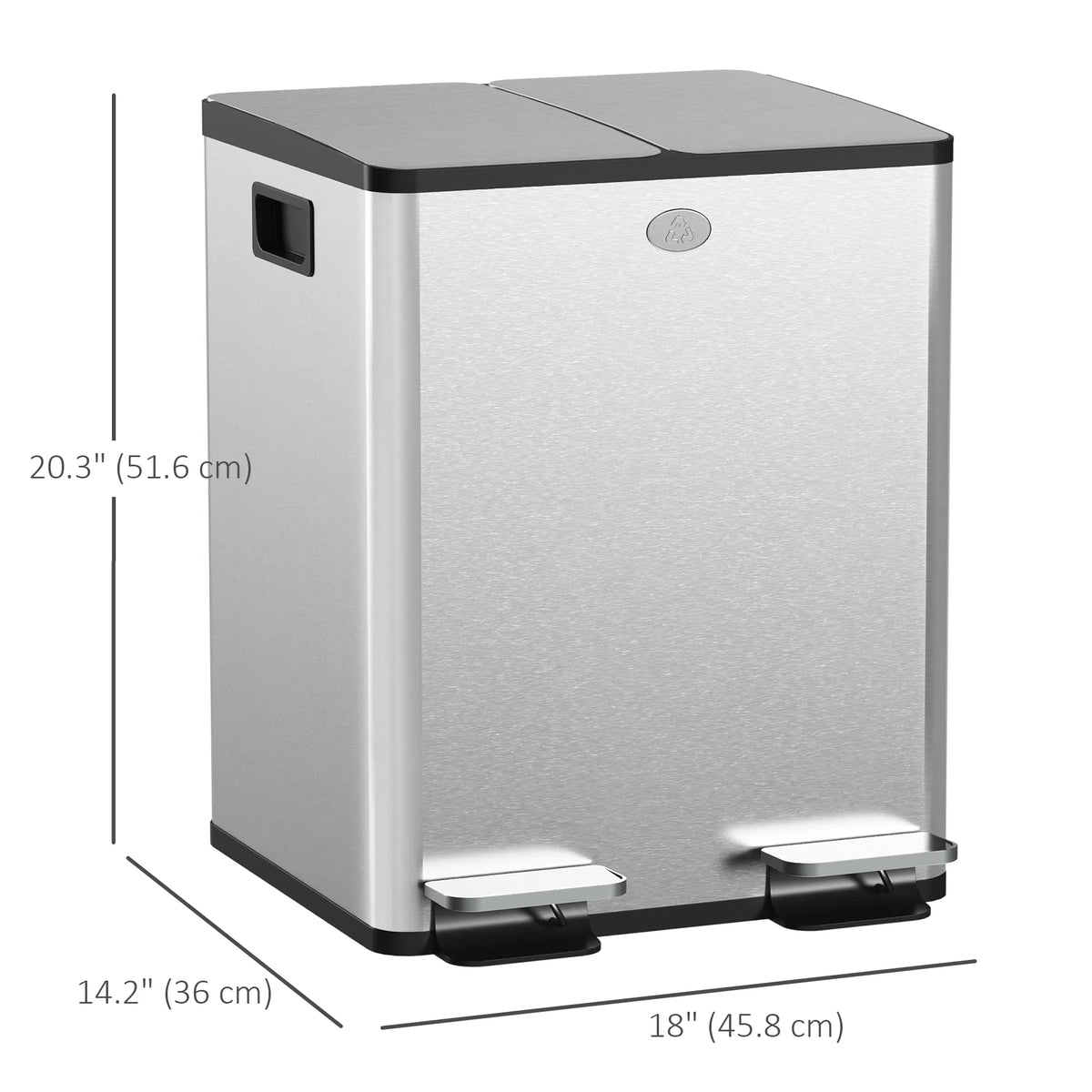 Dual Garbage Bin Soft Close Trash Can with Foot Pedal 2 x 20 Liter Garbage - Image 4