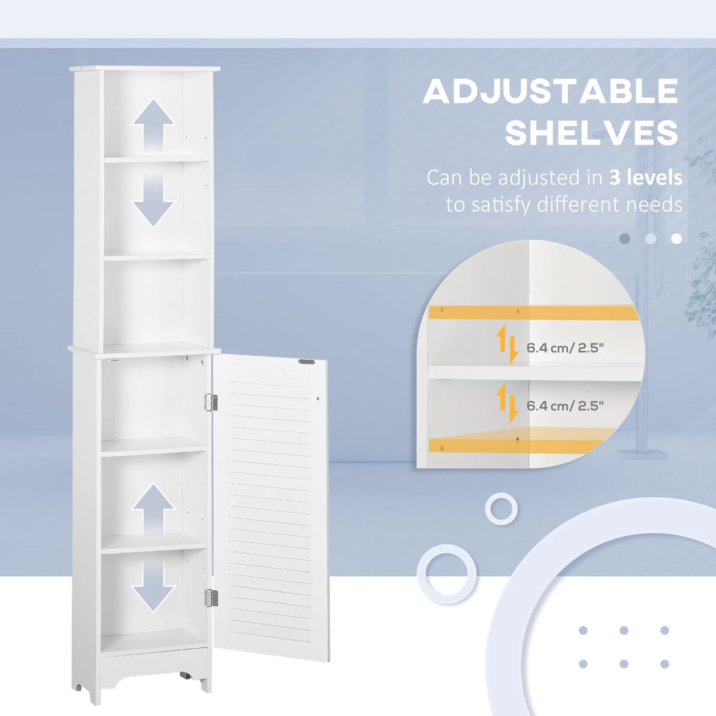 Tall Bathroom Storage Cabinet Freestanding Linen Tower with 3 Tier Open - Image 4