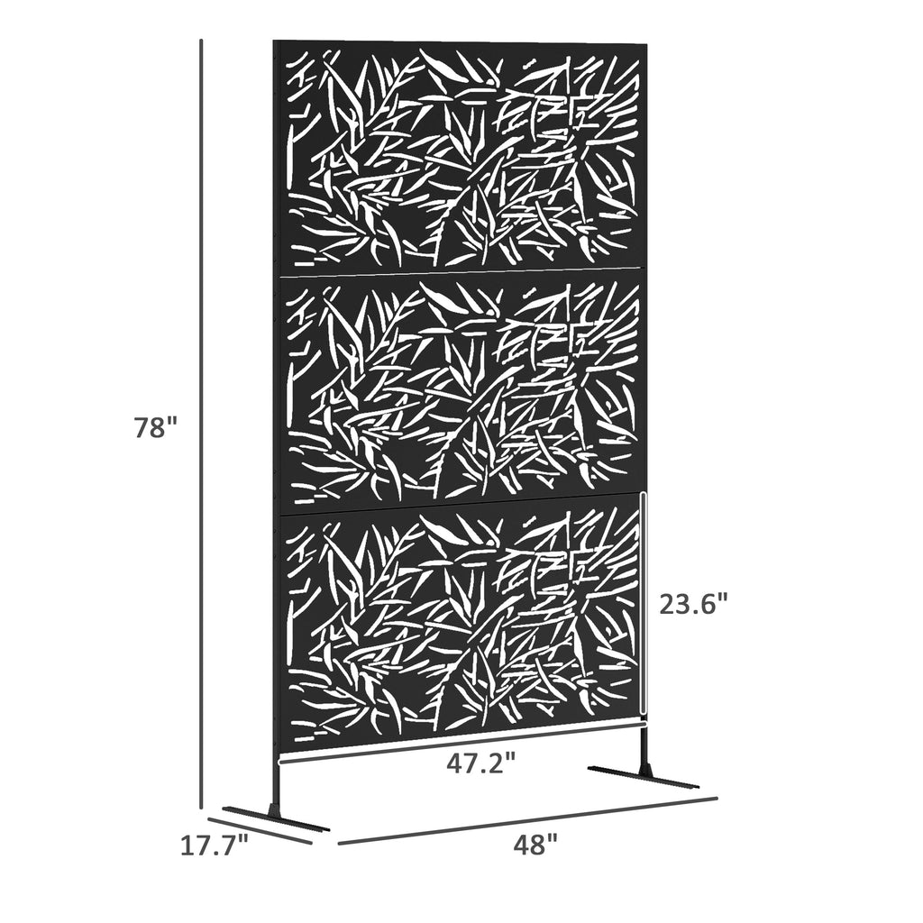Decorative Privacy Fence Screen Metal Outdoor Climbing Plant Trellis - Angle and Detail View