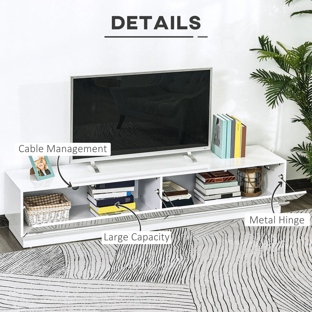 Lighted TV Stand for TVs up to 75" TV Cabinet with Storage for Living Room
