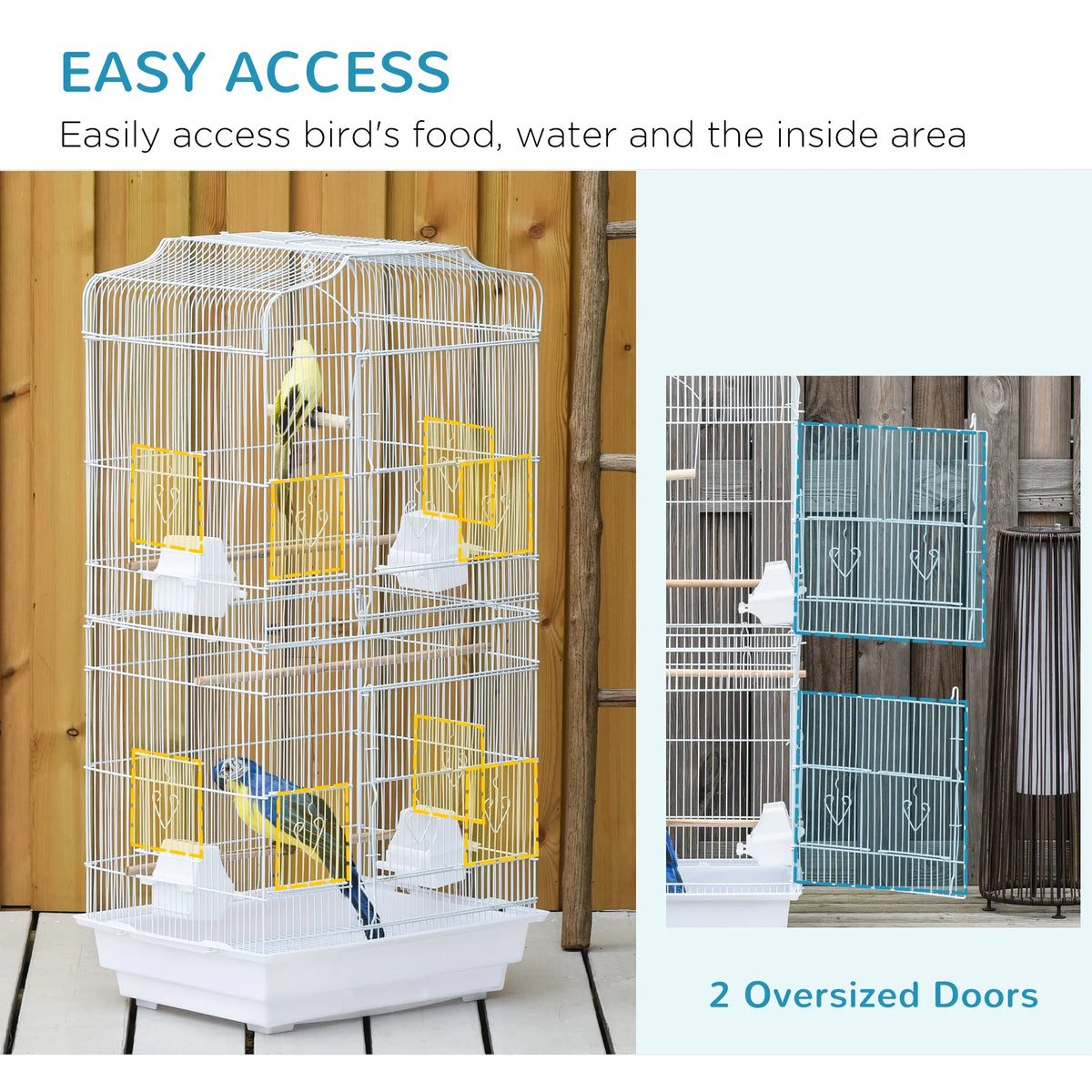 36" Bird Cage Macaw Play House Cockatoo Parrot Finch Flight Cage 2 Doors - Image 4
