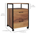 Vertical Filing Cabinet with Wheels 26.2" Tall File Cabinet with 2 Drawers