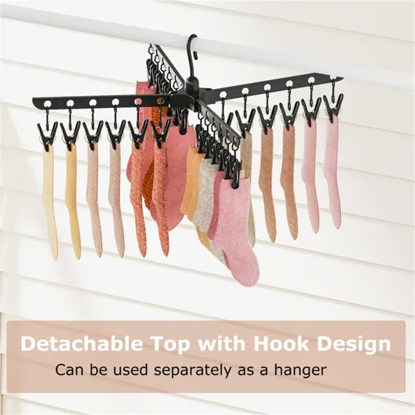 3 Tier Foldable Tripod Clothes Drying Rack With 24 Clips & 32 Rods 70" Space - Image 5