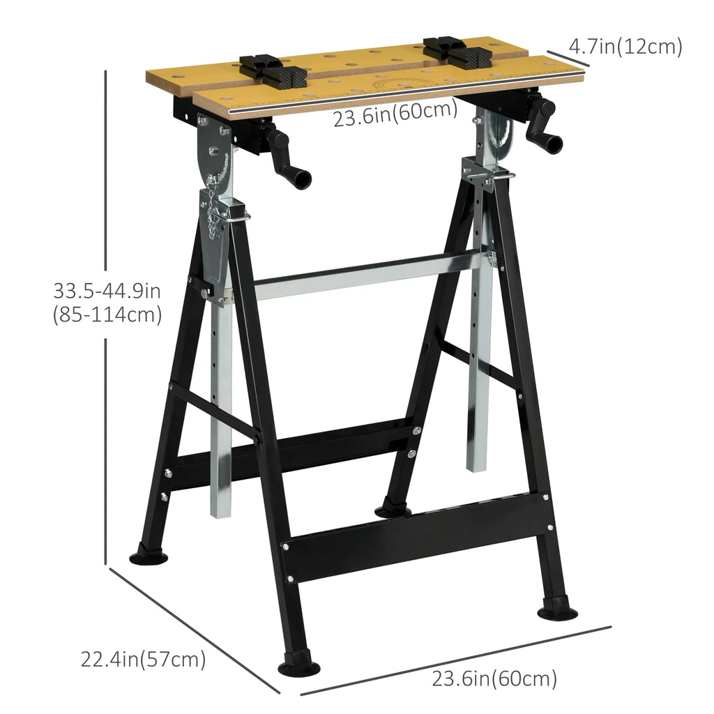 Work Bench Tool Stand with Adjustable Height and Angle Carpenter Saw Table - Image 5