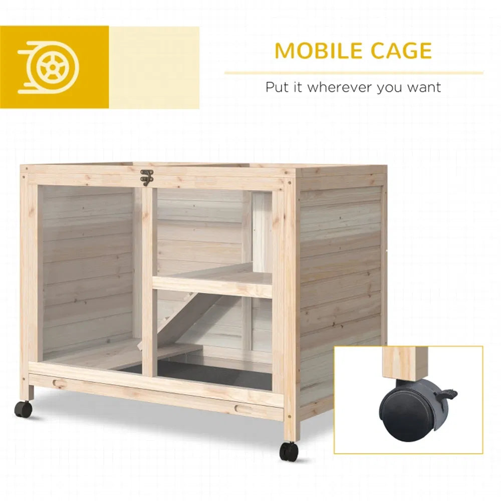Pet cage /Wood Rabbit Hutch Natural ( Amazon Shipping)(Prohibited by WalMart) - Image 3