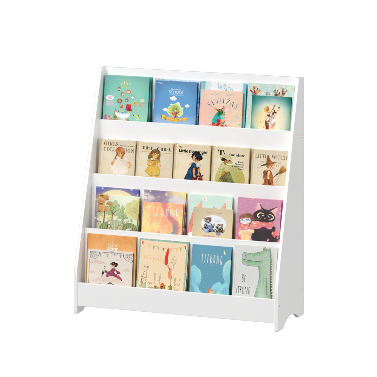 4 Tier Kids Bookshelf Toddler Book Display Shelves Helps Keep Bedrooms - Image 4