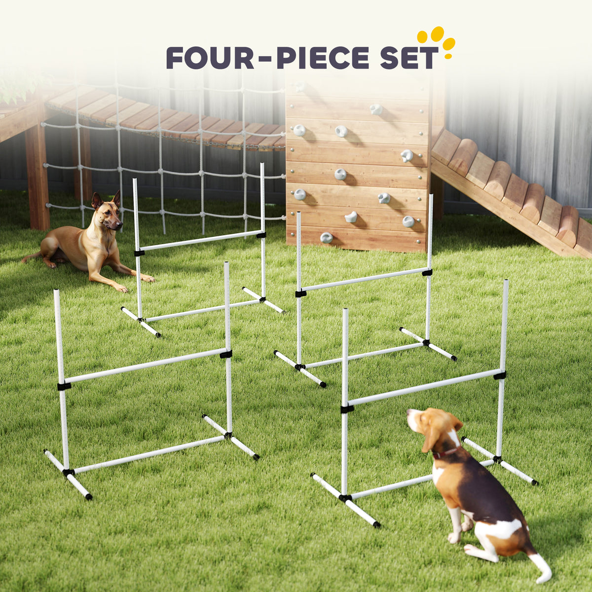 4 Piece Dog Agility Training Equipment for Dog Agility Course with Adjustable - Image 5