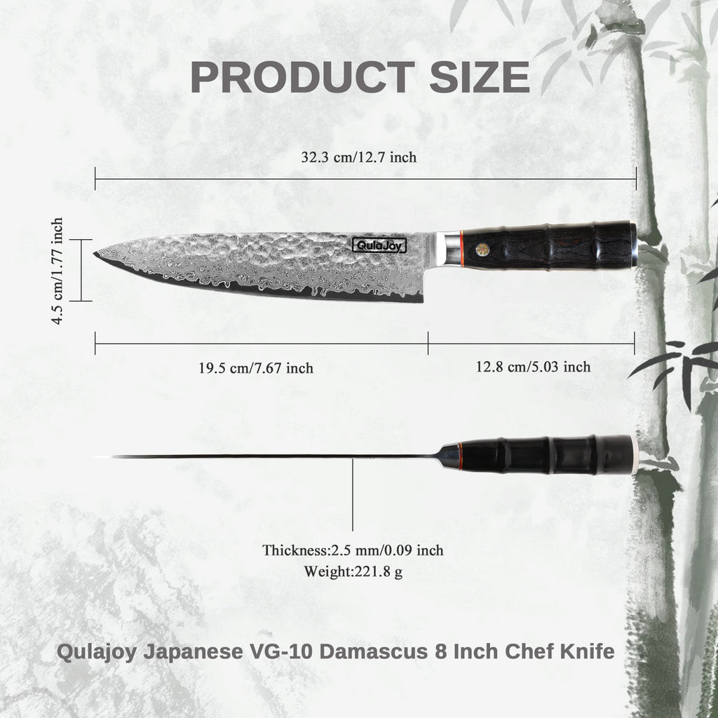 Qulajoy Japanese Chef Knife 8 Inch 67 Layers Damascus VG 10 Steel - Image 4