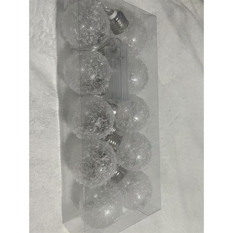 Snow 10 LED Globe String Lights 6.5FT Battery Operated Fairy Lights Warm - Image 5