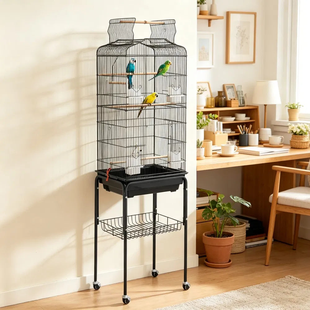 Bird Cage with Removable Sliding 17.99 X 13.98 X 59.45 in - Image 5