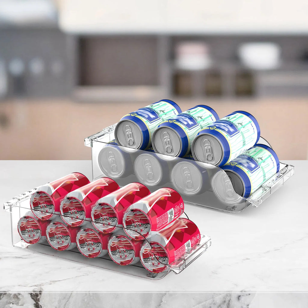4Pcs Soda Can Organizers for Refrigerator Width Adjustable Clear Drink - Image 3