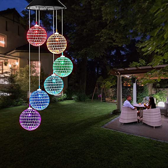 1pc Solar Wind Chimes Mobile Hanging LED Light Color Changing Wind Chime - Image 3