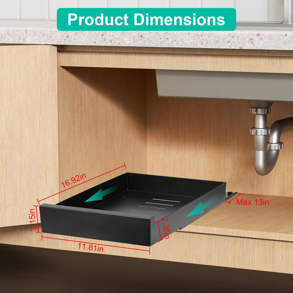 1Pc Pull Out Cabinet Organizer Carbon Steel Slide Out Drawer Storage Smooth - Image 2