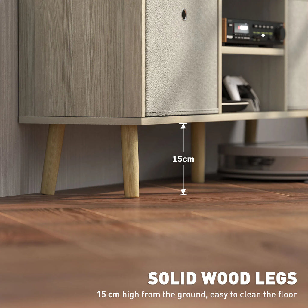 Modern TV Stand Cabinet with Foldable Drawers and Shelves for Living Room - Image 4