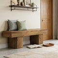 55-Inch Natural Farmhouse Wood Bench