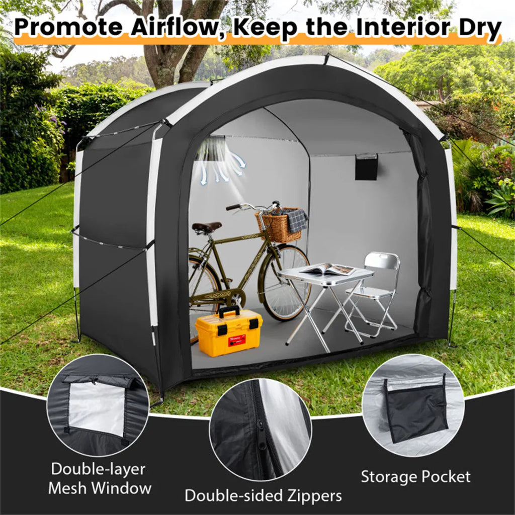 7.2x5.1ft outdoor bike and utility storage tent product view 7