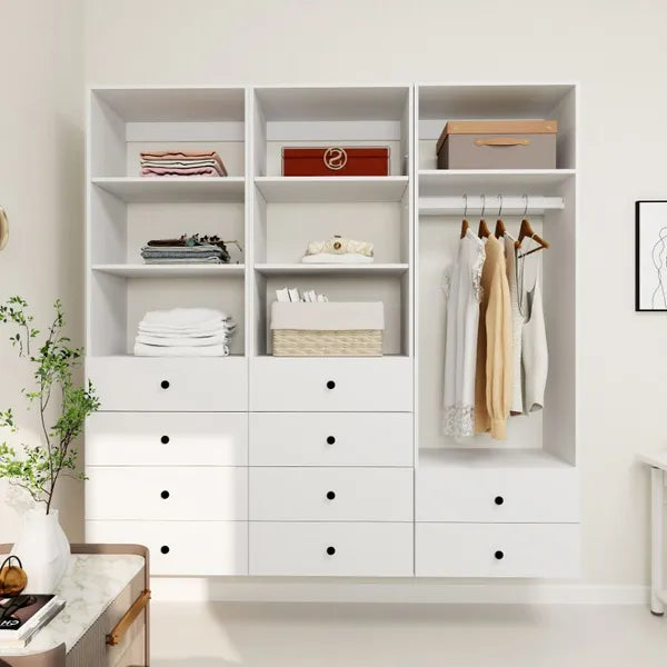 Livelylodge Modular Wardrobe Closet Freestanding White Closet With Spacious