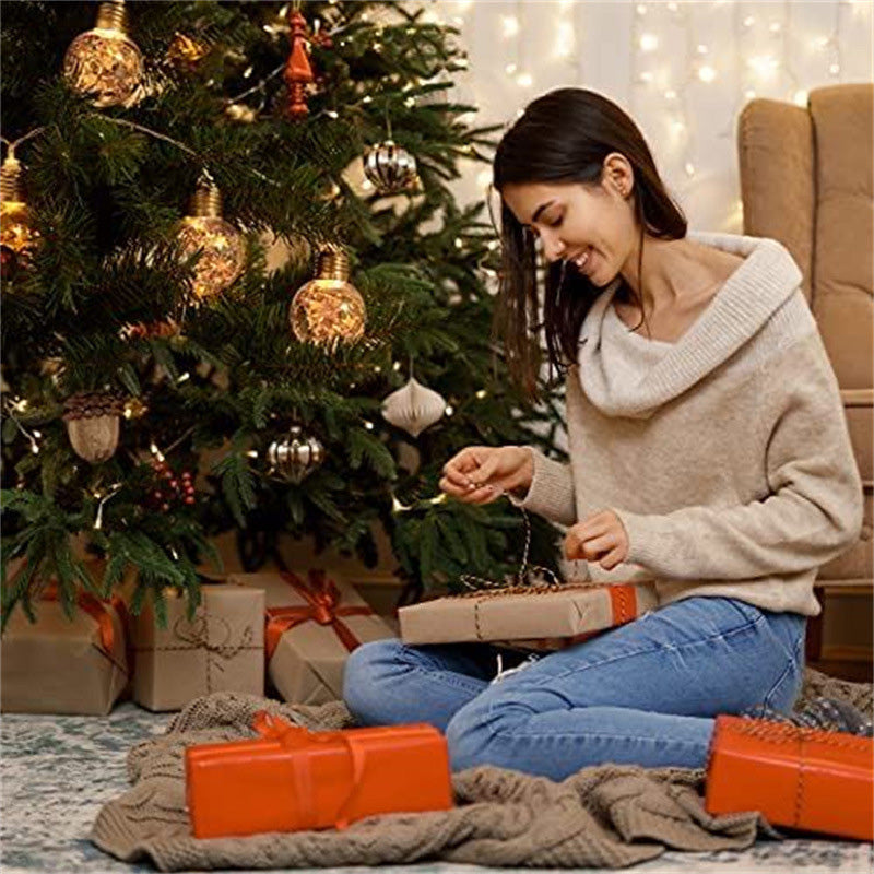 Gold Foil 10 LED Globe String Lights 6.5FT Battery Operated Fairy Lights Warm - Image 2
