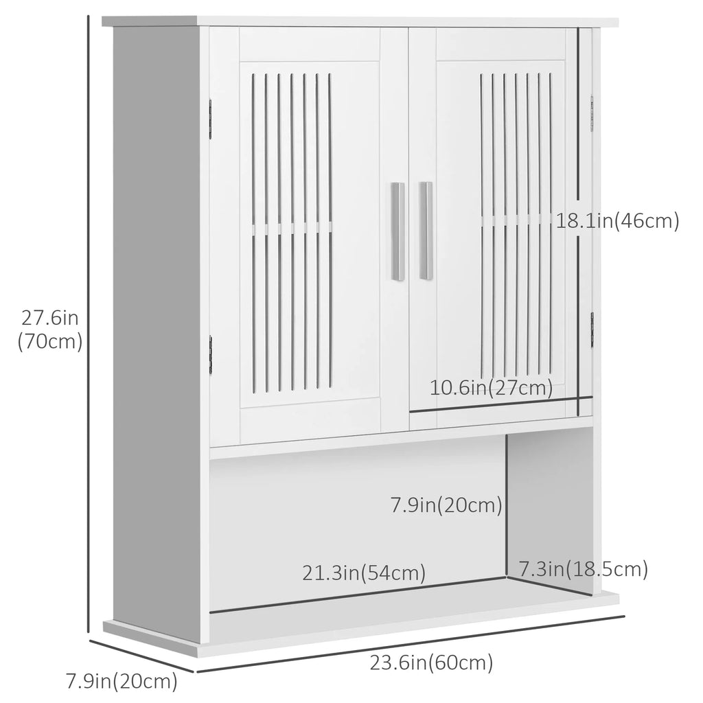Modern Wall Mount Bathroom Cabinet Storage Organizer with 2 Door Cabinet and - Image 5