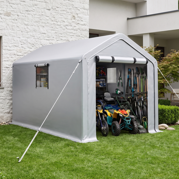 8x10 FT Storage Shed With 2 Roll up Windows Heavy Duty Bike Tent - Image 3