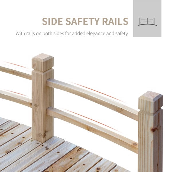 5 Ft Wooden Garden Bridge Footbridge - Image 5