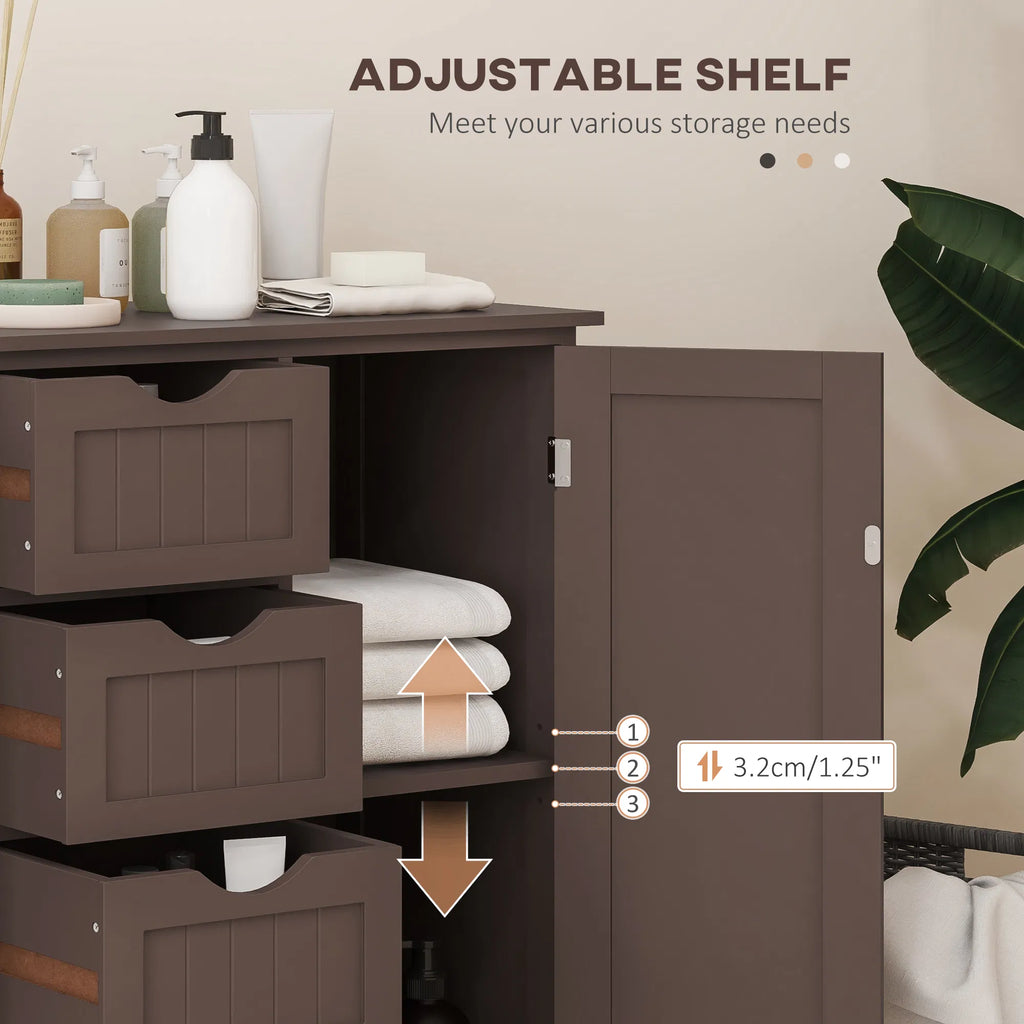 Bathroom Storage Cabinet Floor Cabinet with Adjustable Shelf and 4 Drawers - Image 2