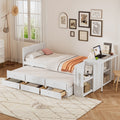 Twin Multifunctional Platform Bed with Desk and Trundle