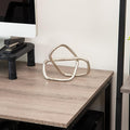 Silver Metal Geometric Infinity Sculpture Decorative Accent For Desk Coffee