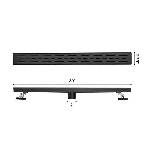 30 Inch Linear Shower Drain with Removable Brick Patterned Grate Cover 304 - Image 4